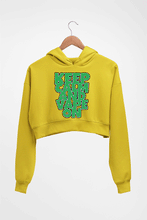 Load image into Gallery viewer, keep calm and vape on Crop HOODIE FOR WOMEN-Mustard Yellow-Ektarfa.online
