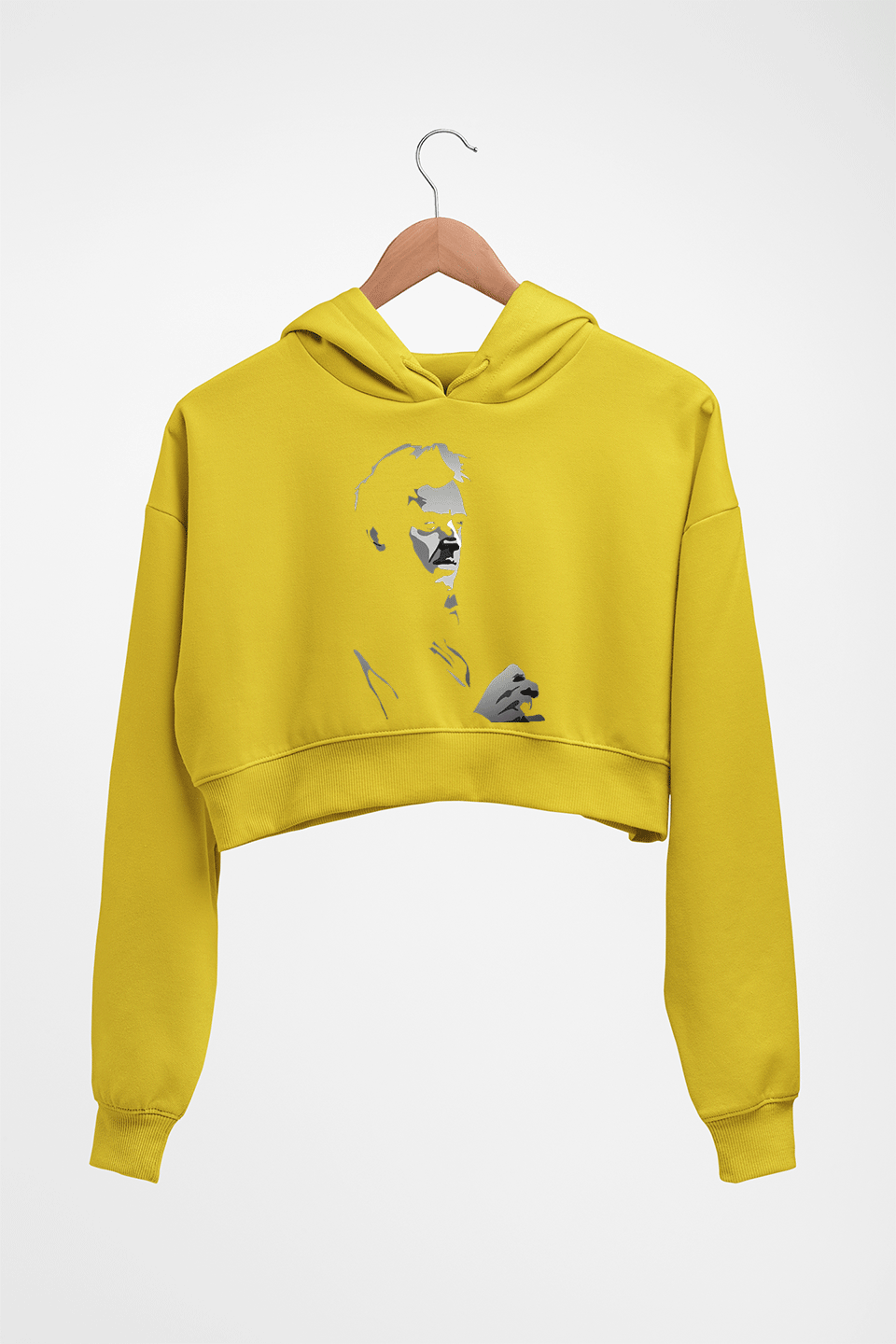 Ronnie O'Sullivan Snooker Crop HOODIE FOR WOMEN-Mustard Yellow-Ektarfa.online