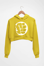 Load image into Gallery viewer, Hulk Superhero Crop HOODIE FOR WOMEN-Mustard yellow-Ektarfa.online
