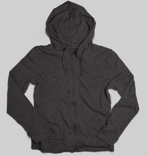 Plain Charcoal UNISEX ZIPPER HOODIE FOR MEN/WOMEN-ektarfa.com