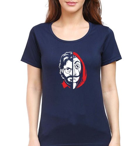 Money Heist The Professor T-Shirt for Women-Navy Blue-Ektarfa.online
