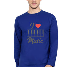 Load image into Gallery viewer, Love Music Piano Full Sleeves T-Shirt for Men-royal blue-Ektarfa.online
