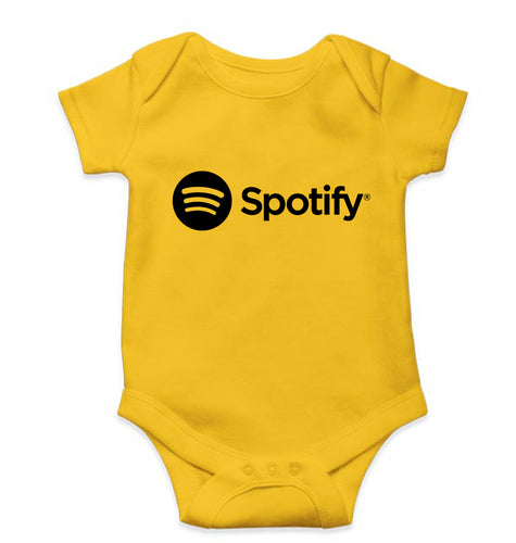 Spotify Kids Romper For Baby Boy/Girl-0-5 Months(18 Inches)-Yellow-Ektarfa.online