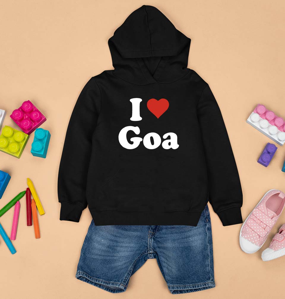 I Love Goa Kids Hoodie for Boy/Girl-Black-Ektarfa.online