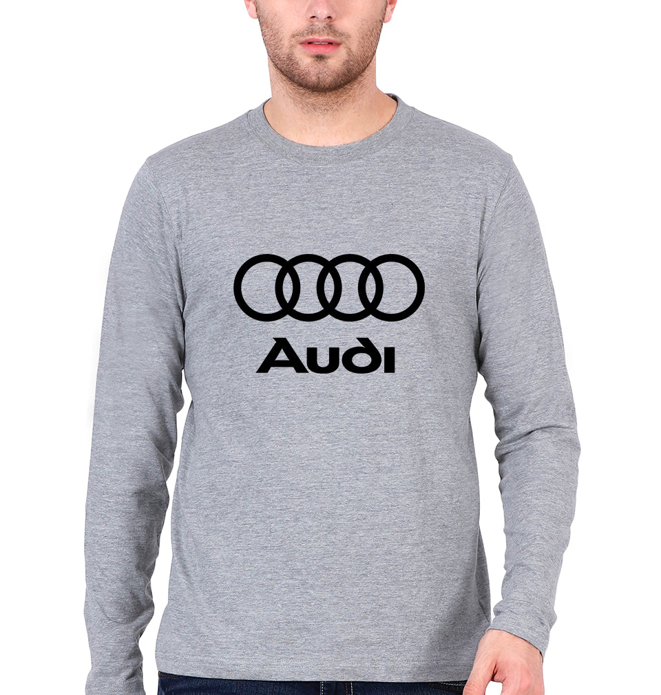 Audi Full Sleeves T-Shirt for Men-Grey Melange-Ektarfa.online