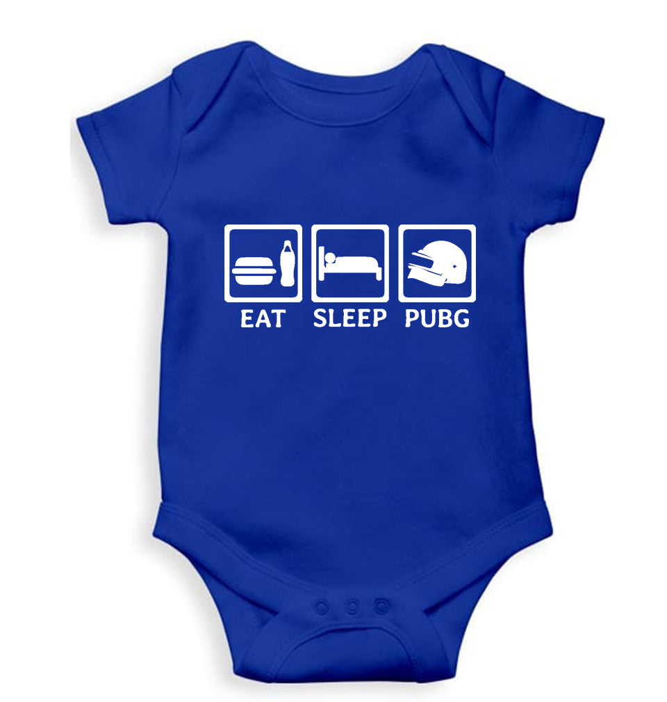 PUBG Eat Sleep Pubg Kids Romper For Baby Boy/Girl-0-5 Months(18 Inches)-Royal Blue-Ektarfa.online