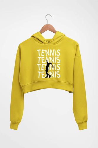Tennis Crop HOODIE FOR WOMEN-Mustard Yellow-Ektarfa.online