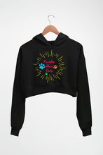 Load image into Gallery viewer, Dog Positive Vibes Crop HOODIE FOR WOMEN-Black-Ektarfa.online
