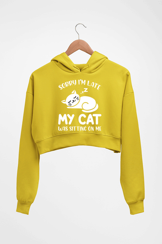 Cat Crop HOODIE FOR WOMEN-Mustard Yellow-Ektarfa.online