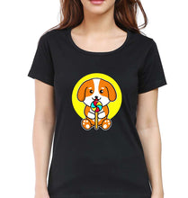 Load image into Gallery viewer, Puppy T-Shirt for Women-Black-Ektarfa.online
