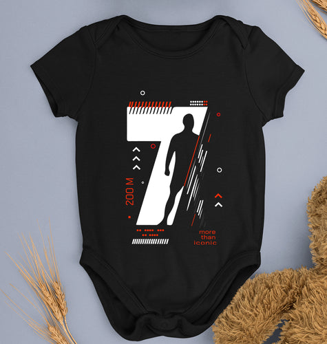 Cristiano Ronaldo CR7 Kids Romper For Baby Boy/Girl-Black-Ektarfa.online