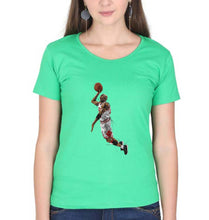 Load image into Gallery viewer, Michael Jordan T-Shirt for Women-Flag Green-Ektarfa.online
