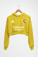 Load image into Gallery viewer, Real Madrid 2021-22 Crop HOODIE FOR WOMEN-Mustard Yellow-Ektarfa.online
