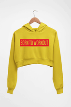 Load image into Gallery viewer, Gym Workout Crop HOODIE FOR WOMEN-Mustard yellow-Ektarfa.online
