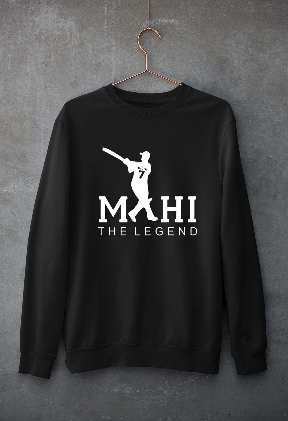 MS Dhoni (MSD) Unisex Sweatshirt for Men/Women-Black-Ektarfa.online