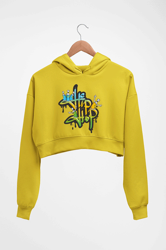 Hip Hop Crop HOODIE FOR WOMEN-Mustard yellow-Ektarfa.online