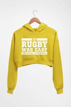 Load image into Gallery viewer, Rugby Crop HOODIE FOR WOMEN-Mustard Yellow-Ektarfa.online
