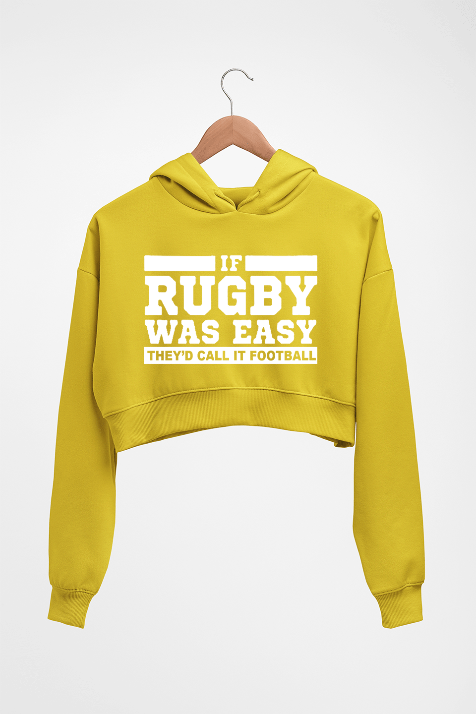 Rugby Crop HOODIE FOR WOMEN-Mustard Yellow-Ektarfa.online