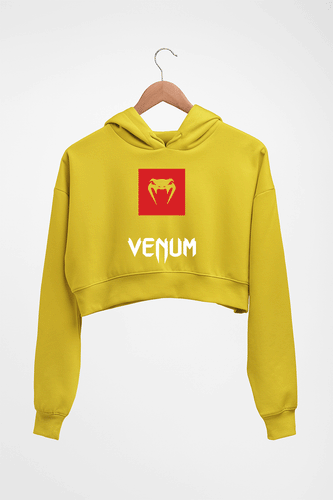 UFC Venum Crop HOODIE FOR WOMEN-Mustard Yellow-Ektarfa.online