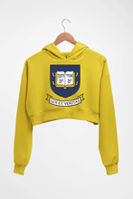 Load image into Gallery viewer, Yale University Crop HOODIE FOR WOMEN-Mustard Yellow-Ektarfa.online

