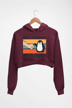 Load image into Gallery viewer, Penguin Dad Crop HOODIE FOR WOMEN-Maroon-Ektarfa.online

