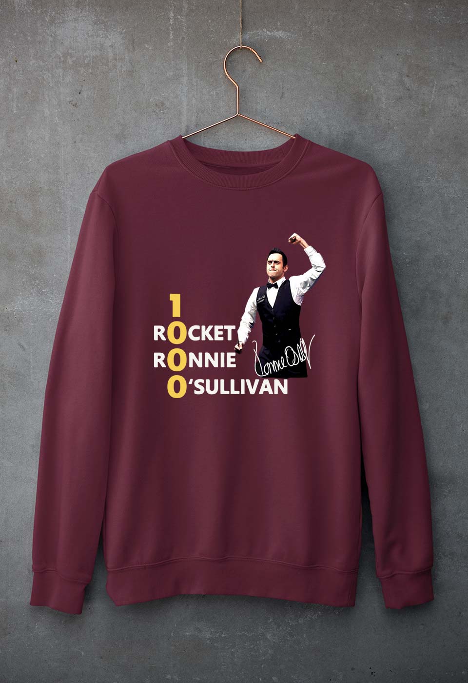 Ronnie O'Sullivan Snooker Unisex Sweatshirt for Men/Women-Maroon-Ektarfa.online