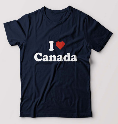 I Love Canada T-Shirt for Men-Navy Blue-Ektarfa.online