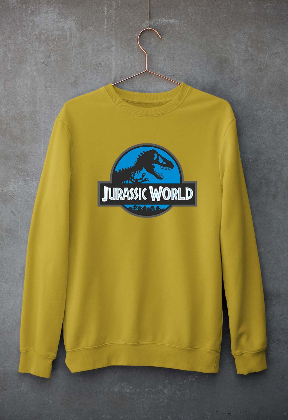 Jurassic World Unisex Sweatshirt for Men/Women-Mustard Yellow-Ektarfa.online