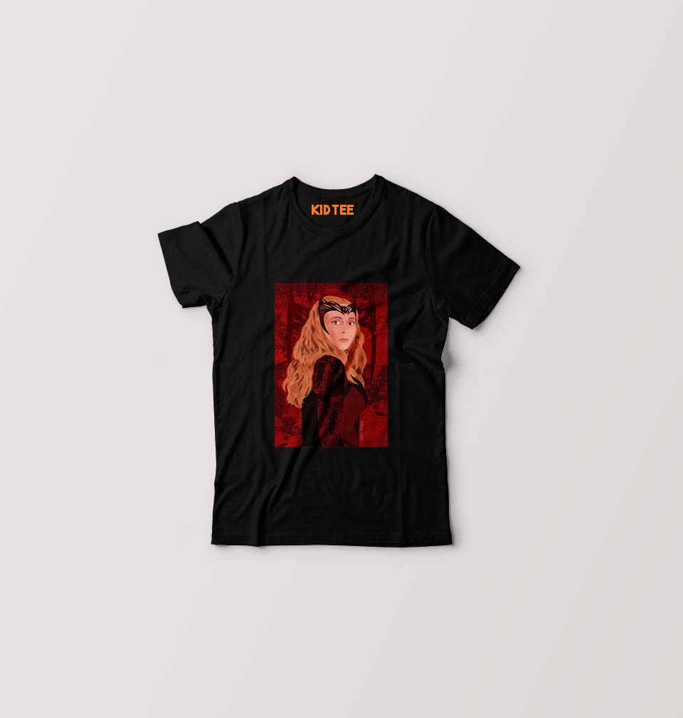 Scarlet Witch Wanda Kids T-Shirt for Boy/Girl-Black-Ektarfa.online