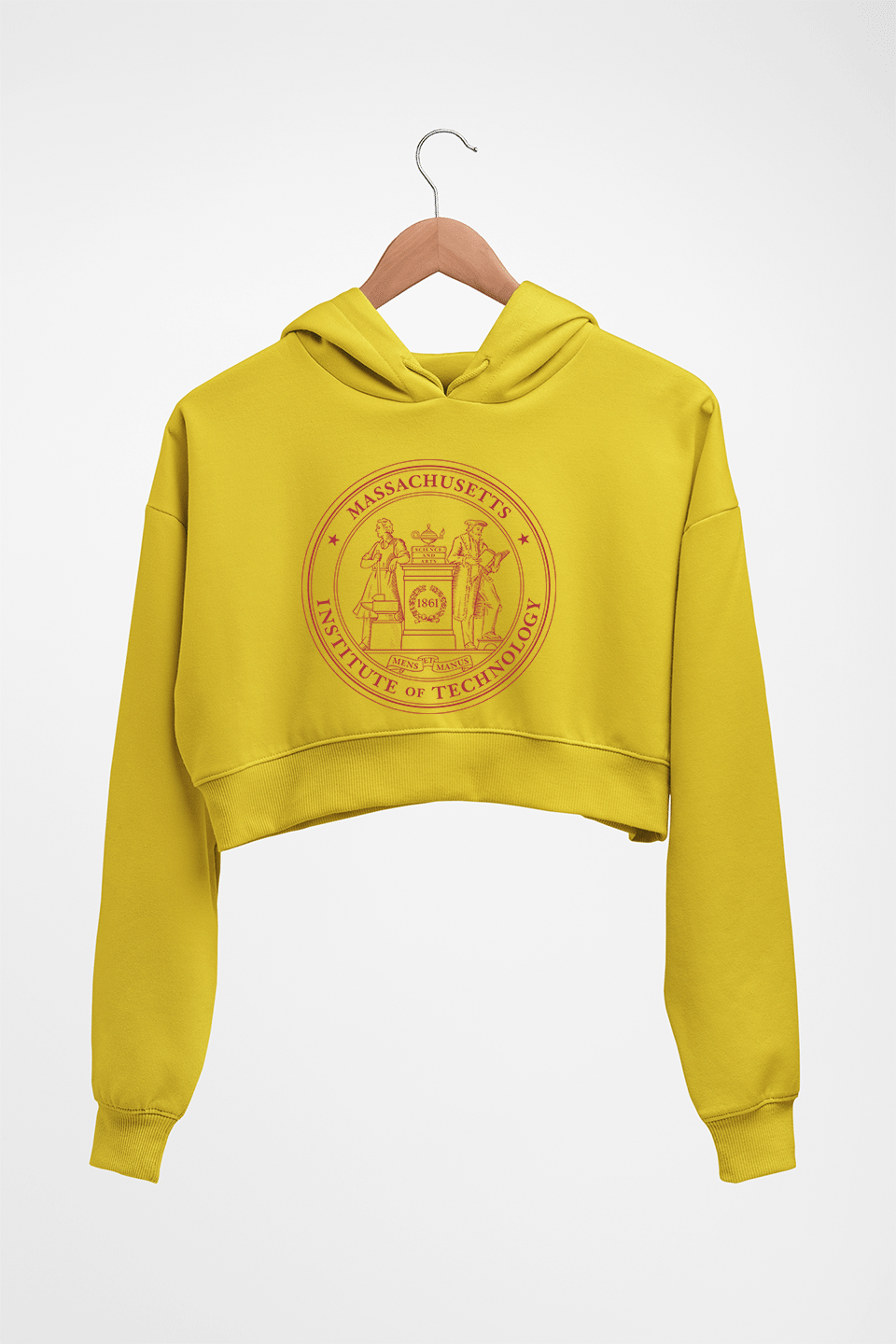 MIT Crop HOODIE FOR WOMEN-Mustard Yellow-Ektarfa.online