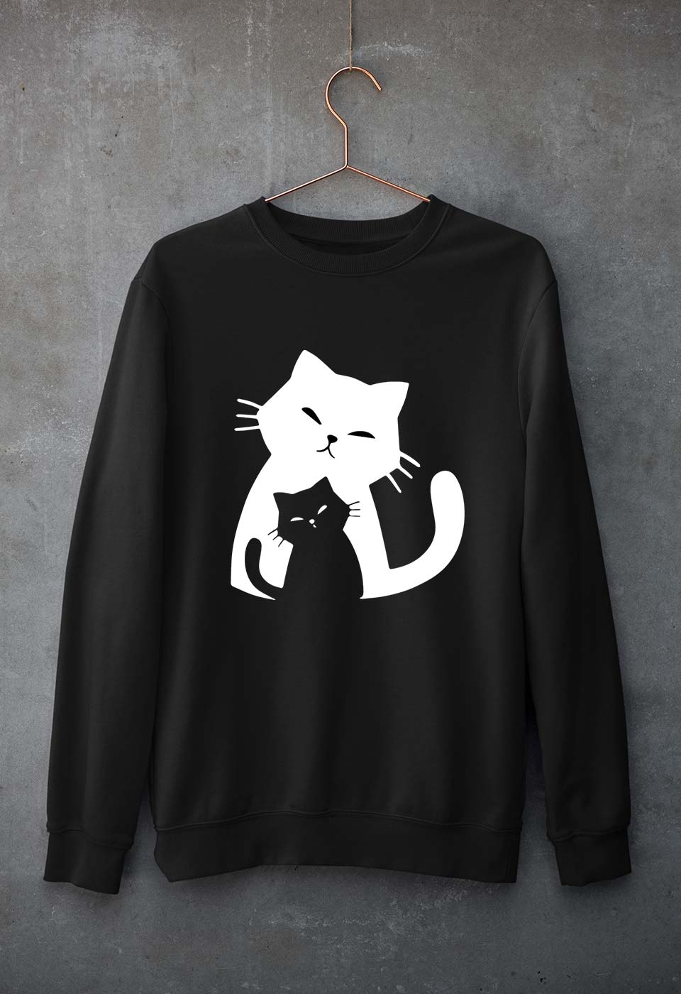 Cat Unisex Sweatshirt for Men/Women-Black-Ektarfa.online
