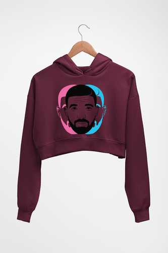 Drake Crop HOODIE FOR WOMEN-Maroon-Ektarfa.online