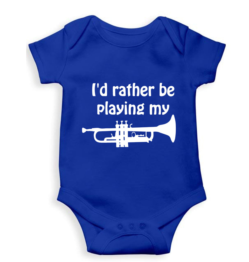 Trumpet Love Kids Romper For Baby Boy/Girl-0-5 Months(18 Inches)-Royal Blue-Ektarfa.online