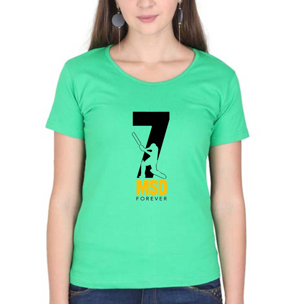 MS Dhoni (MSD) T-Shirt for Women-flag green-Ektarfa.online