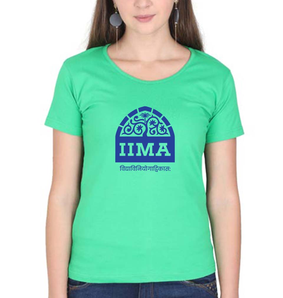IIMA Ahmedabad T-Shirt for Women-flag green-Ektarfa.online