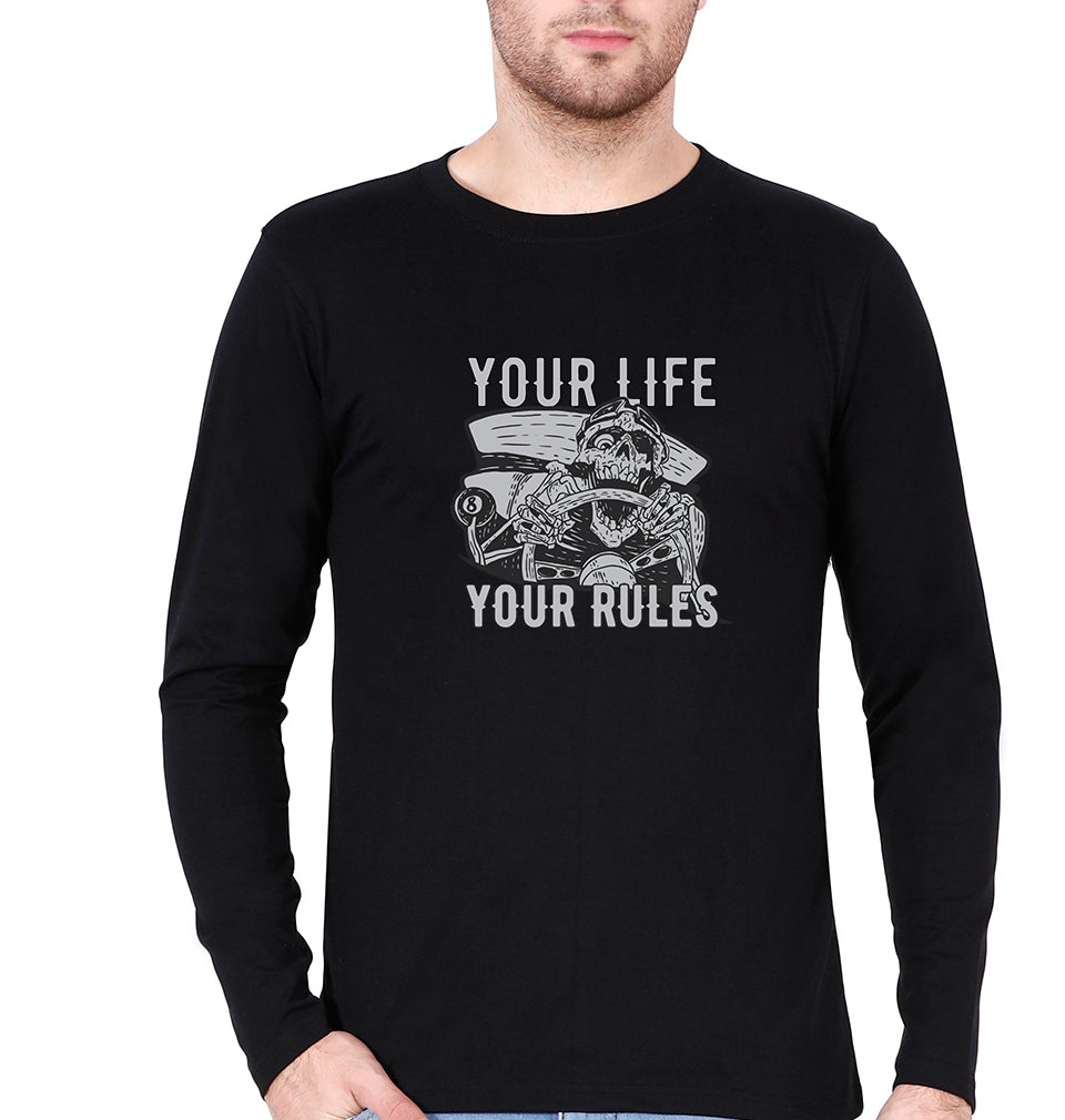 Skull Full Sleeves T-Shirt for Men-Black-Ektarfa.online