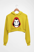 Load image into Gallery viewer, Salvador Dalí Crop HOODIE FOR WOMEN-Mustard Yellow-Ektarfa.online
