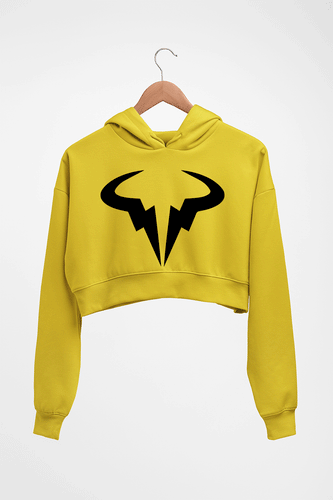 Rafael Nadal (RAFA) Crop HOODIE FOR WOMEN-Mustard Yellow-Ektarfa.online