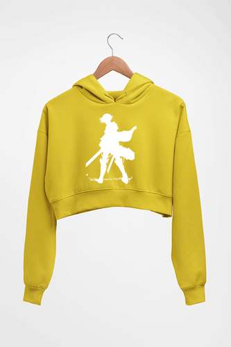Attack on Titan Crop HOODIE FOR WOMEN-Mustard Yellow-Ektarfa.online