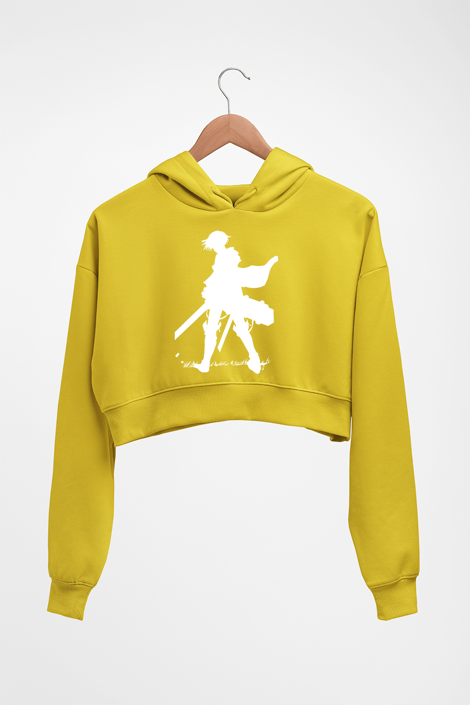 Attack on Titan Crop HOODIE FOR WOMEN-Mustard Yellow-Ektarfa.online