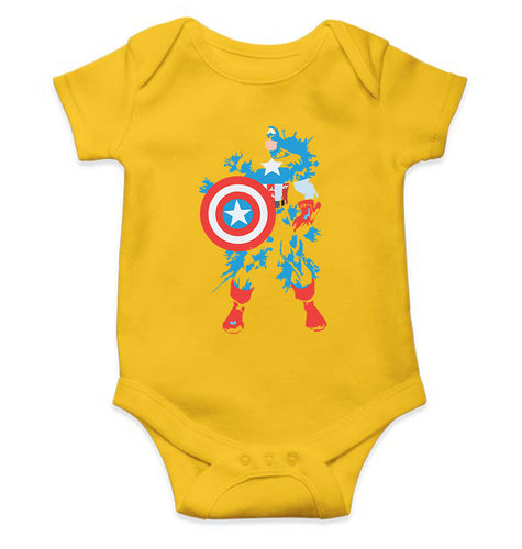 Captain Splash Kids Romper For Baby Boy/Girl-0-5 Months(18 Inches)-Yellow-Ektarfa.online