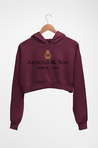 Arnold & Son Crop HOODIE FOR WOMEN-Maroon-Ektarfa.online