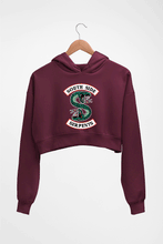 Load image into Gallery viewer, south side serpents riverdale Crop HOODIE FOR WOMEN-Maroon-Ektarfa.online
