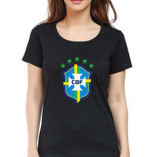 Load image into Gallery viewer, Brazil Football T-Shirt for Women-Black-Ektarfa.online

