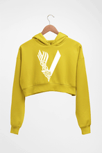 Load image into Gallery viewer, Vikings Crop HOODIE FOR WOMEN-Mustard Yellow-Ektarfa.online
