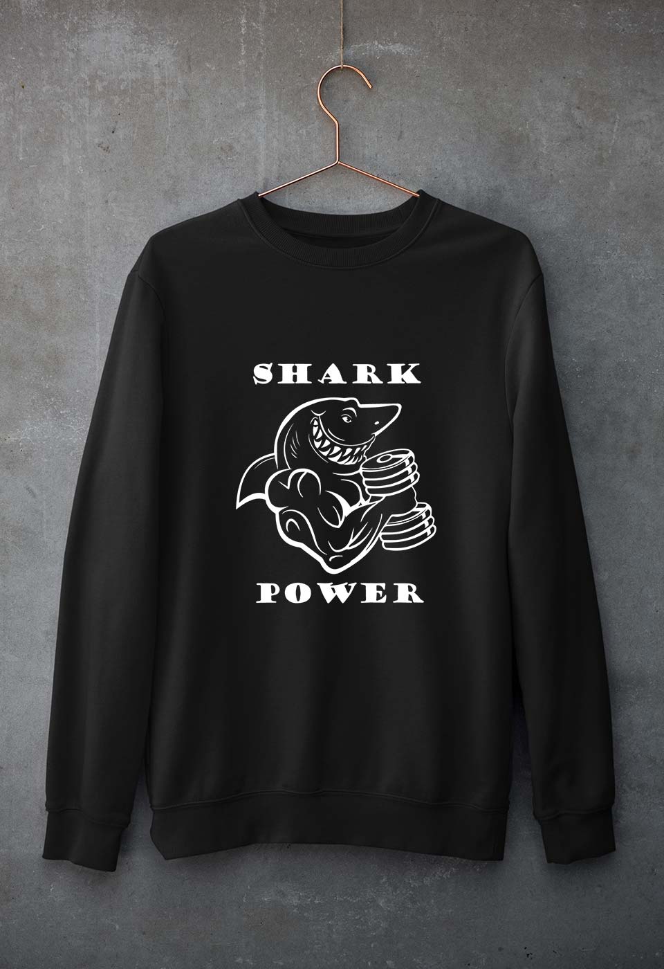 Gym Shark Power Unisex Sweatshirt for Men/Women-Black-Ektarfa.online