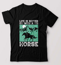 Load image into Gallery viewer, Horse Riding T-Shirt for Men-Black-Ektarfa.online
