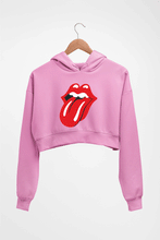 Load image into Gallery viewer, Rolling Stones Crop HOODIE FOR WOMEN-Light Baby Pink-Ektarfa.online
