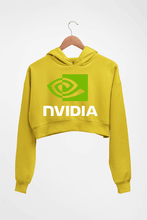 Load image into Gallery viewer, Nvidia Crop HOODIE FOR WOMEN-Mustard Yellow-Ektarfa.online
