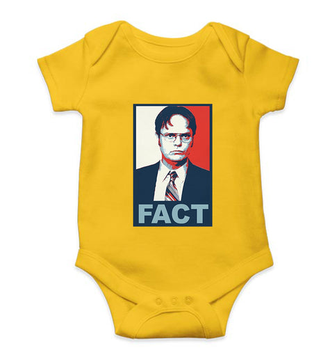 Dwight Schrute Fact Kids Romper For Baby Boy/Girl-0-5 Months(18 Inches)-Yellow-Ektarfa.online